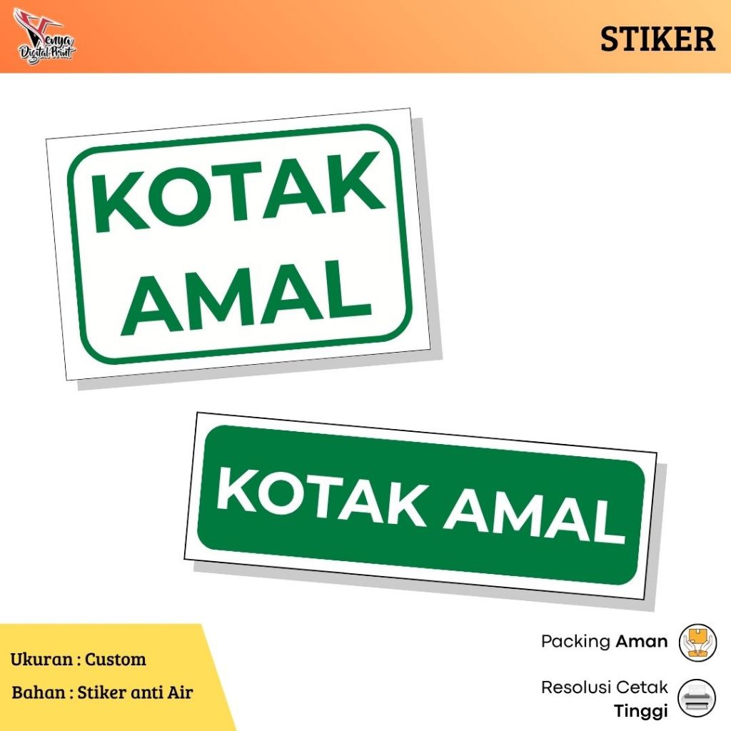 Stiker Kotak Amal Masjid Musholla Tahan Lama Anti Air