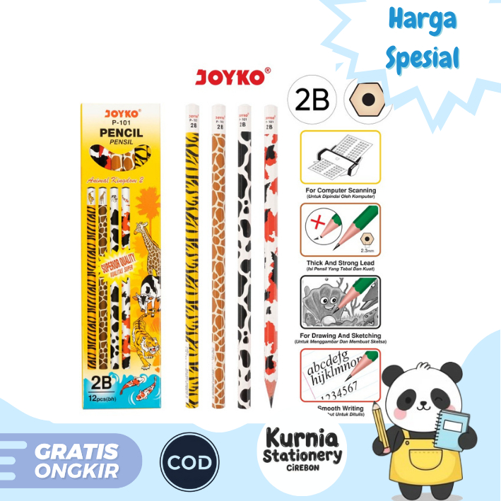 

Joyko P-101 / Pensil 2B / Animal Kingdom 2 / 1 BOX 12 PCS