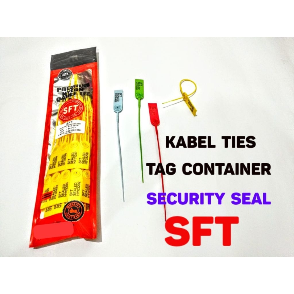 

Security Seal Kabel Ties SFT isi 20pcs – Tag Container Nomor Seri Berurutan Merah Kuning Hijau Biru