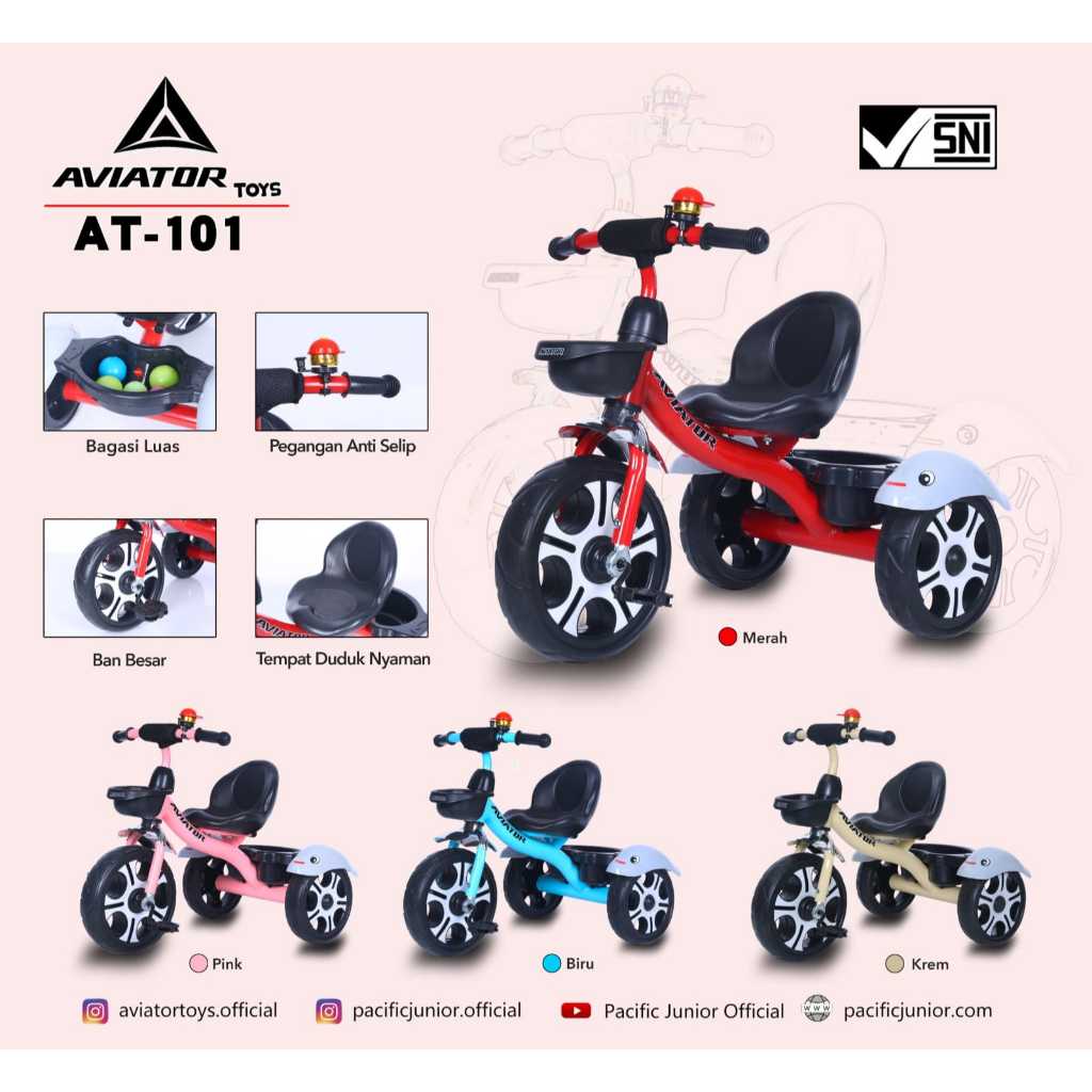 SEPEDA RODA TIGA ANAK - TRICYCLE AVIATOR AT-101