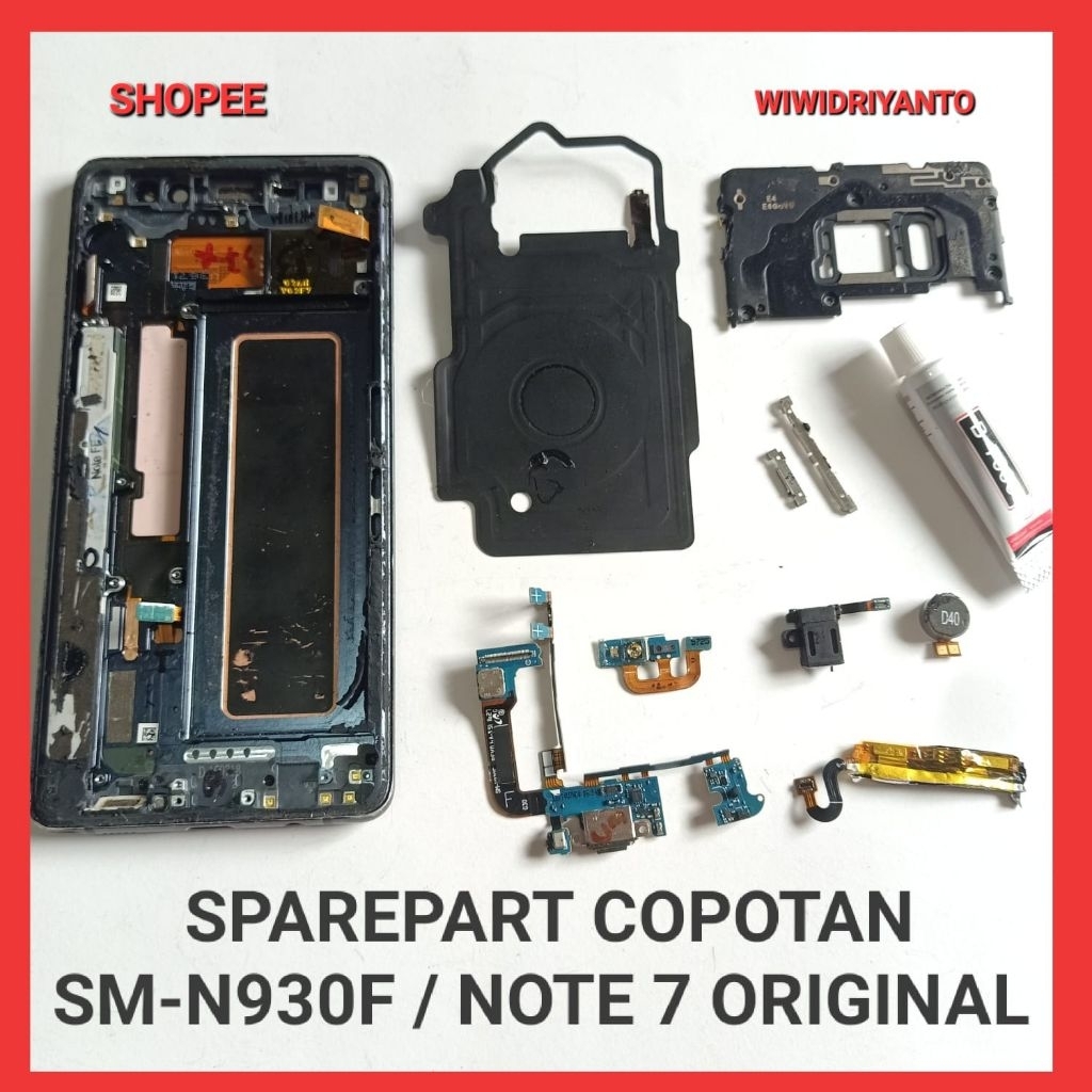 SPAREPART CABUTAN SAMSUNG NOTE 7 N930F SECOND ORIGINAL VIBRATE KONETOR JACK SENSOR PROXIMITY TUTUP M