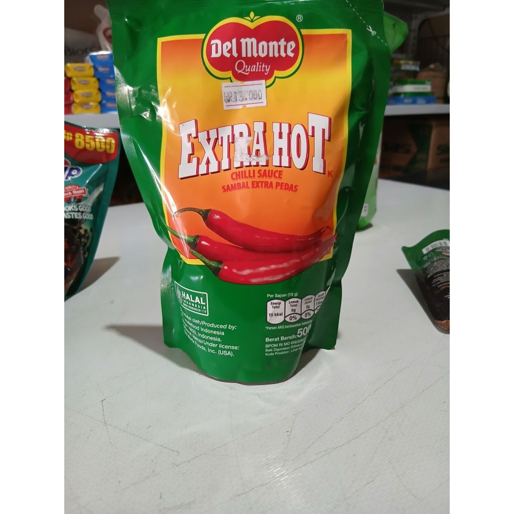 

Saus Sambal Del Monte Extra Hot 500g – Super Pedas Gurih | Pouch Hemat untuk Masakan & Cocolan