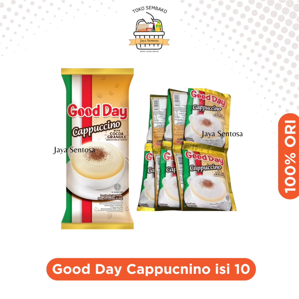 

GOOD DAY Cappuccino Sachet Renceng Isi 10pcs | Kopi Instan Cappucino Good Day