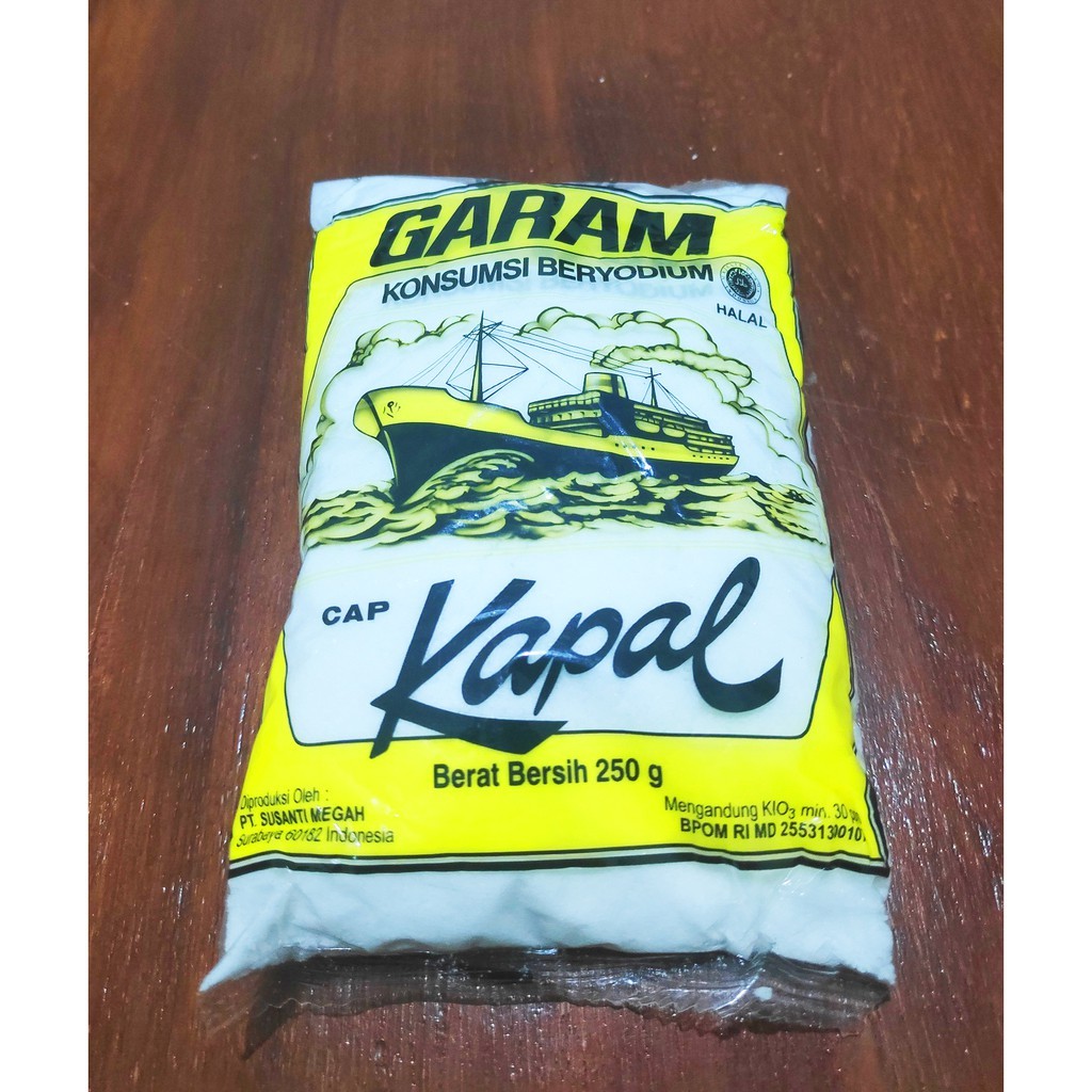 

(GROSIR / Beli Banyak Lebih Hemat) [10 Bungkus] Garam Cap Kapal 250 gram