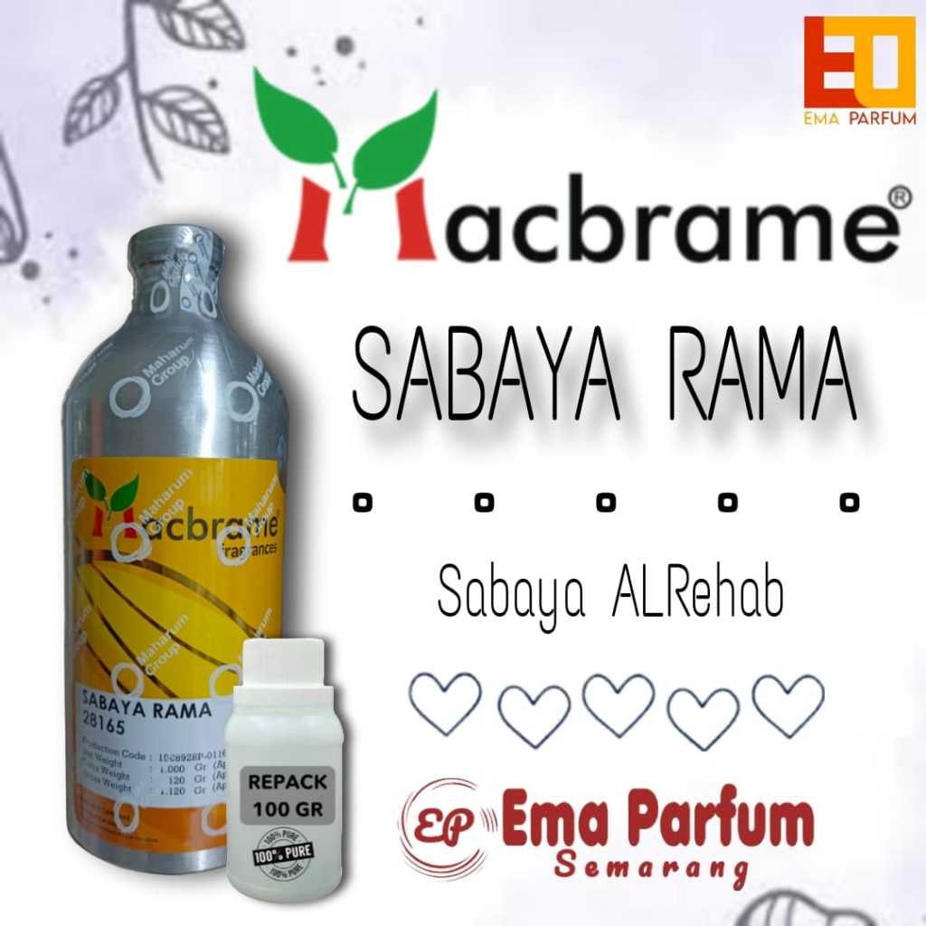 ( 100GRAM ) Sabaya Rama ( Sabaya ALRehab ) Kemasan Repack 100GR By Macbrame, Bibit Parfum Original.