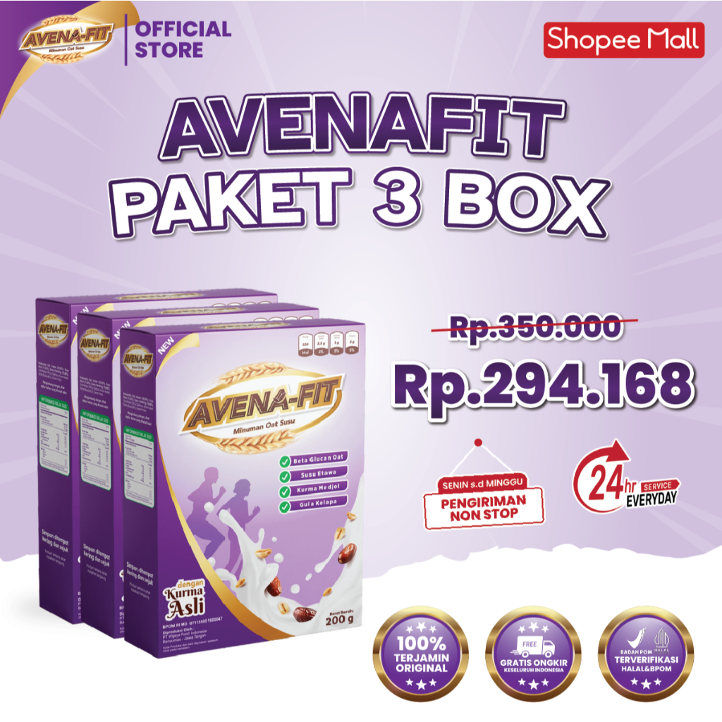 

Paket 3 Box Avena-Fit - Menu Sarapan Sehat Sereal Oat Susu