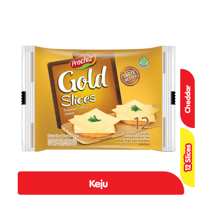 

Prochiz Gold Slices Keju Cheddar Lembaran 12 s