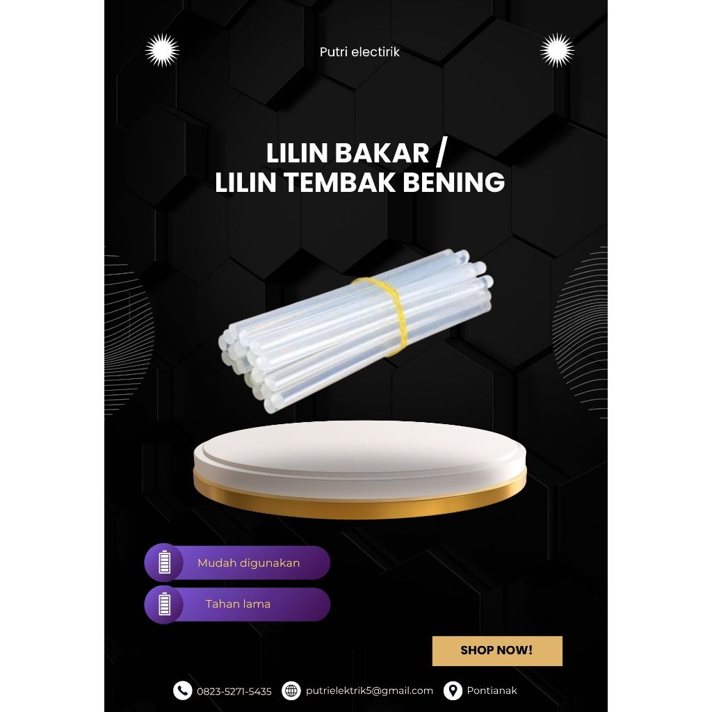 LEM BAKAR/LEM LILIN TEMBAK WARNA PUTIH