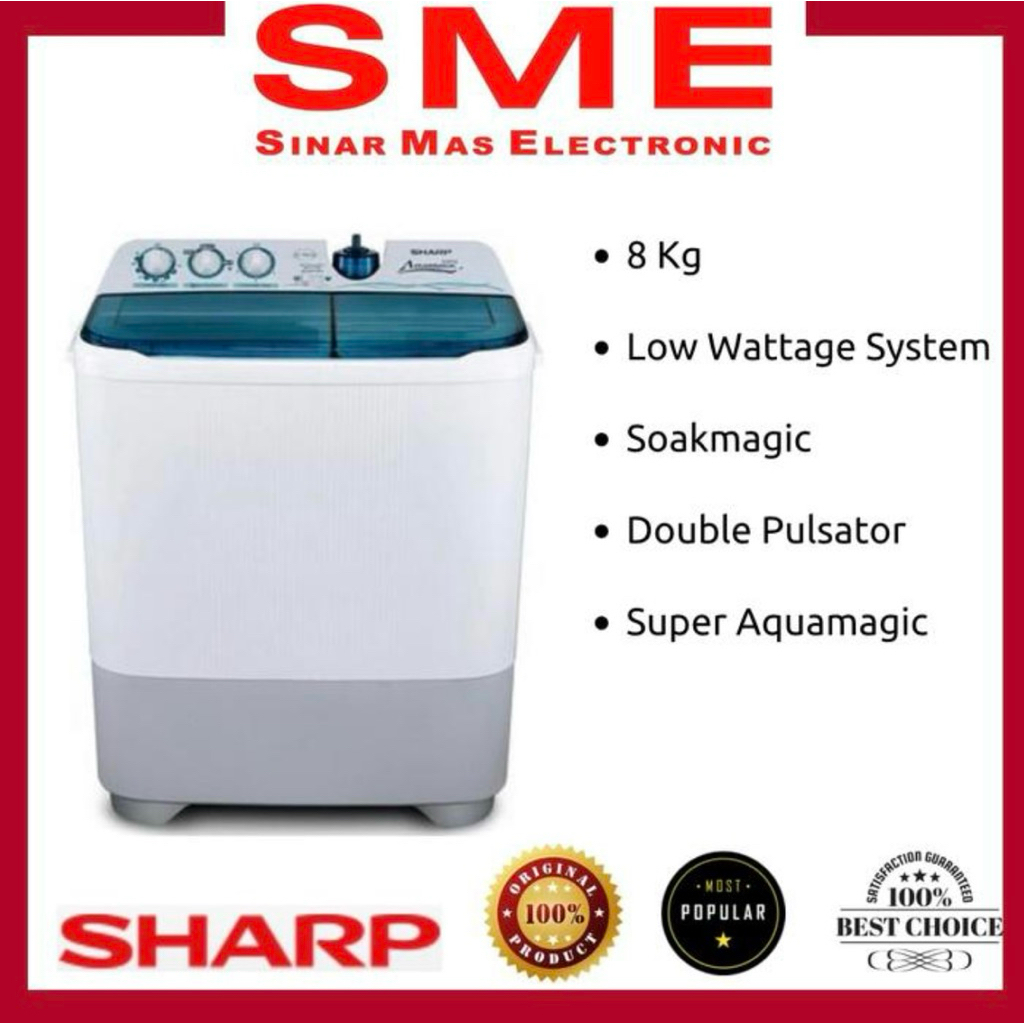 Mesin Cuci 2 Tabung SHARP 8 KG