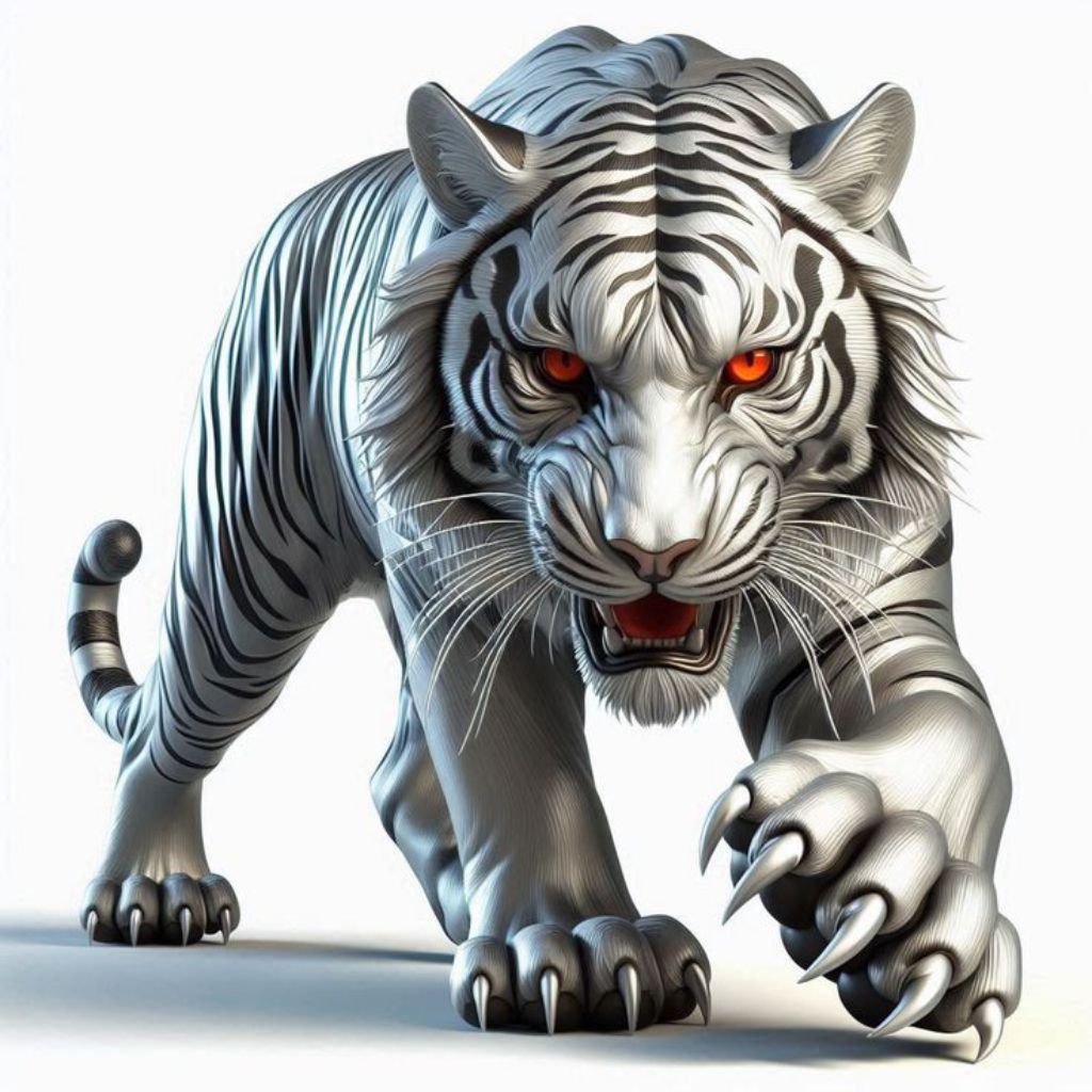 

stiker 3D harimau putih keren, stiker print sudah cutting, size 15 x 18 cm, anti air