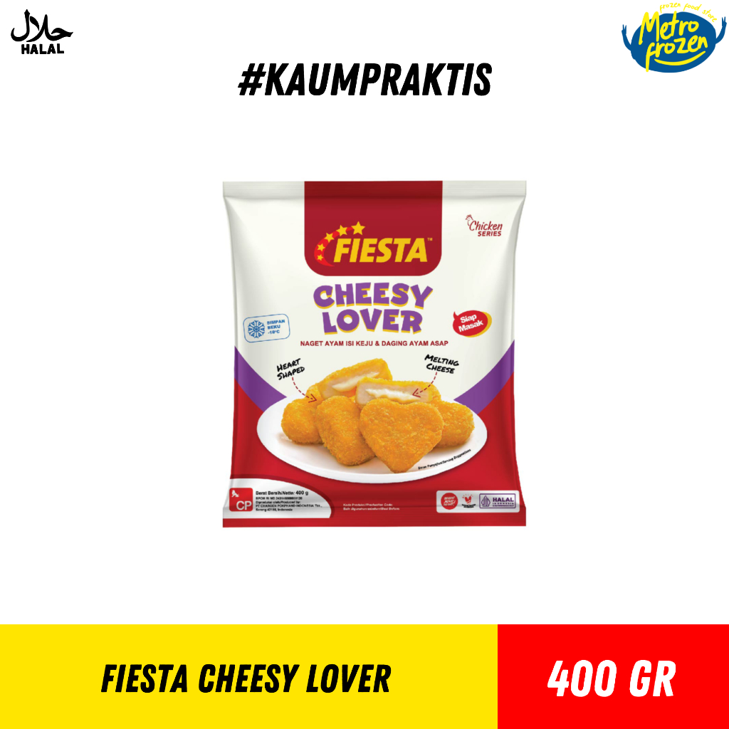 

FIESTA Cheesy Lover 400gr //naget hati isi keju //nugget isi keju