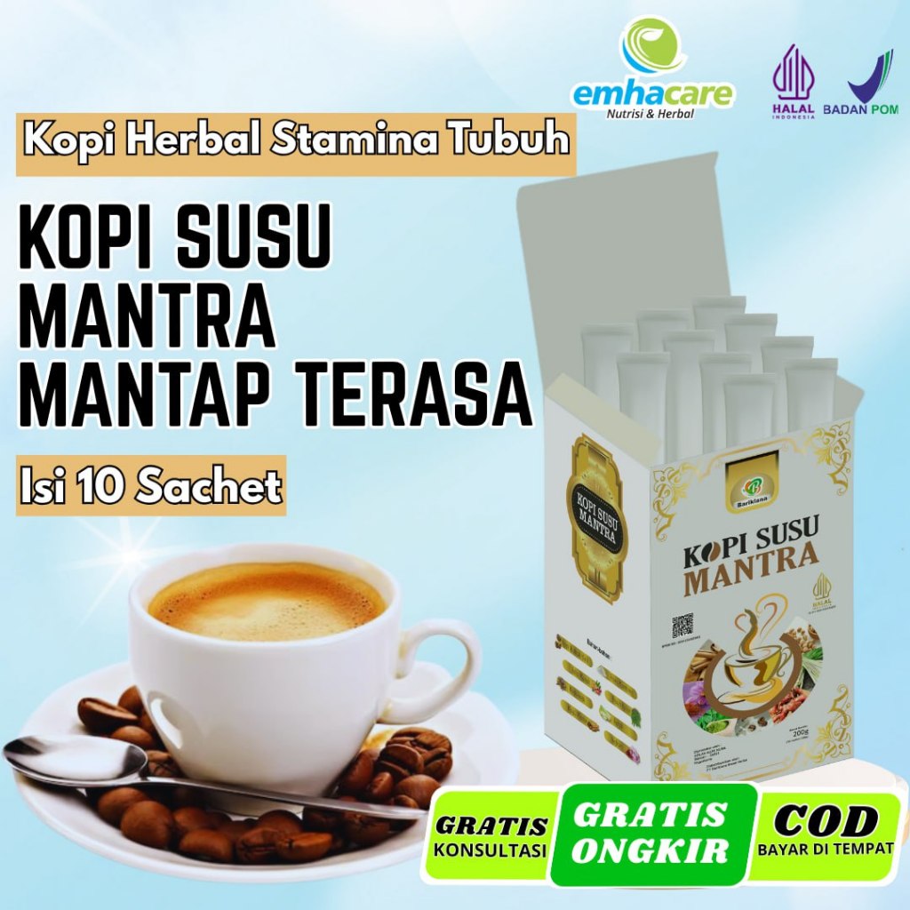 

Kopi Susu Mantra Kopi Herbal Susu Bariklana Untuk Pria Wanita dengan Rempah Pilihan Untuk Stamina