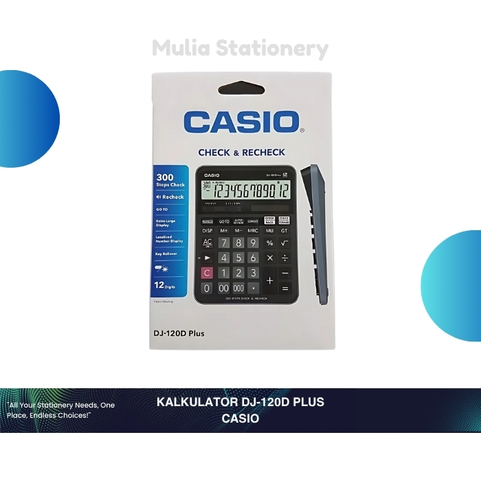 

Kalkulator Casio DJ-120D PLUS | Casio Calculator Check & Recheck DJ-120D Plus | Perlengkapan Kantor