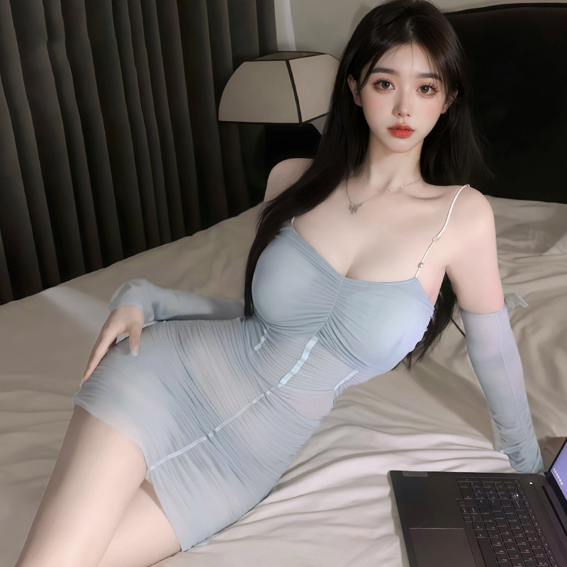 Lingering Sexy Transparan Dewasa Lingerie Cosplay Sexy Hot Putri Duyung Baju Dinas Malam Menggoda Ba