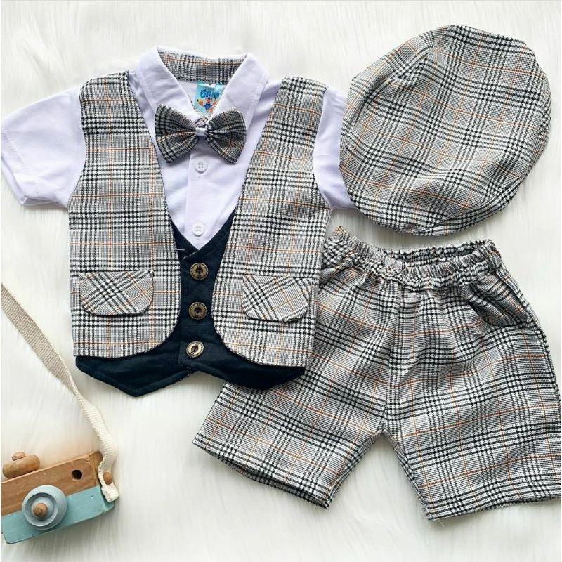 Baju setelan kaos celana polos motif lucu pergi jalan bestseller anak bayi cowok laki murah -MIC