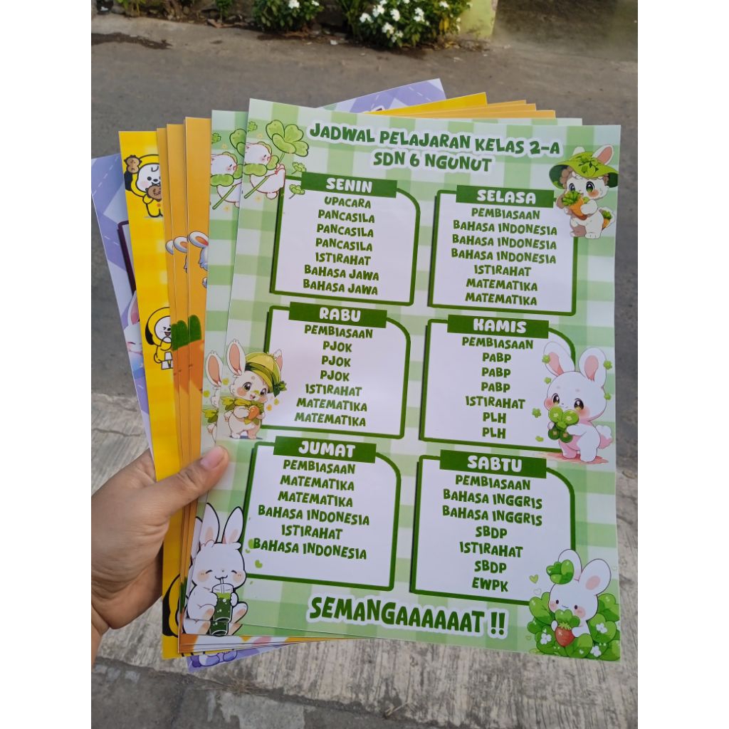 

STIKER JADWAL PELAJARAN CUSTOM