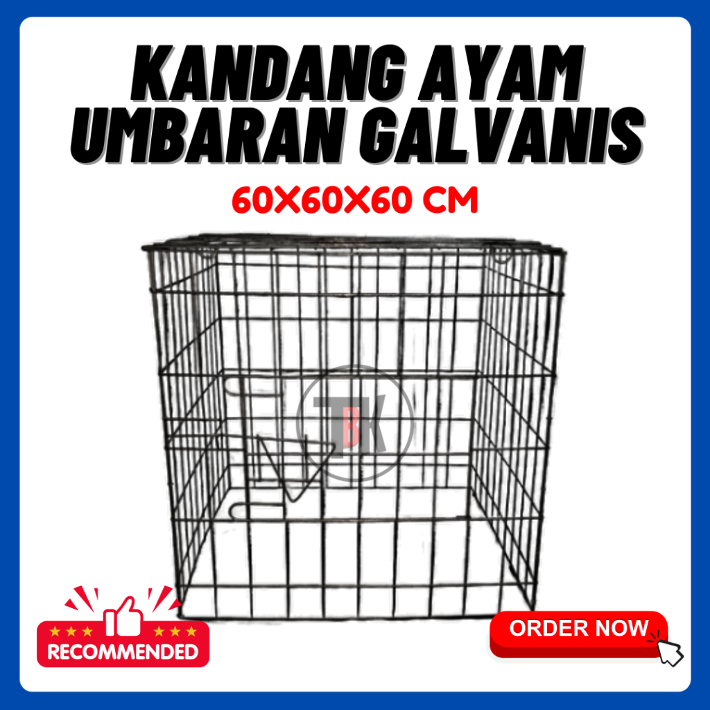 Kandang Ayam Umbaran  60 x 60 x 60cm | Galvanis