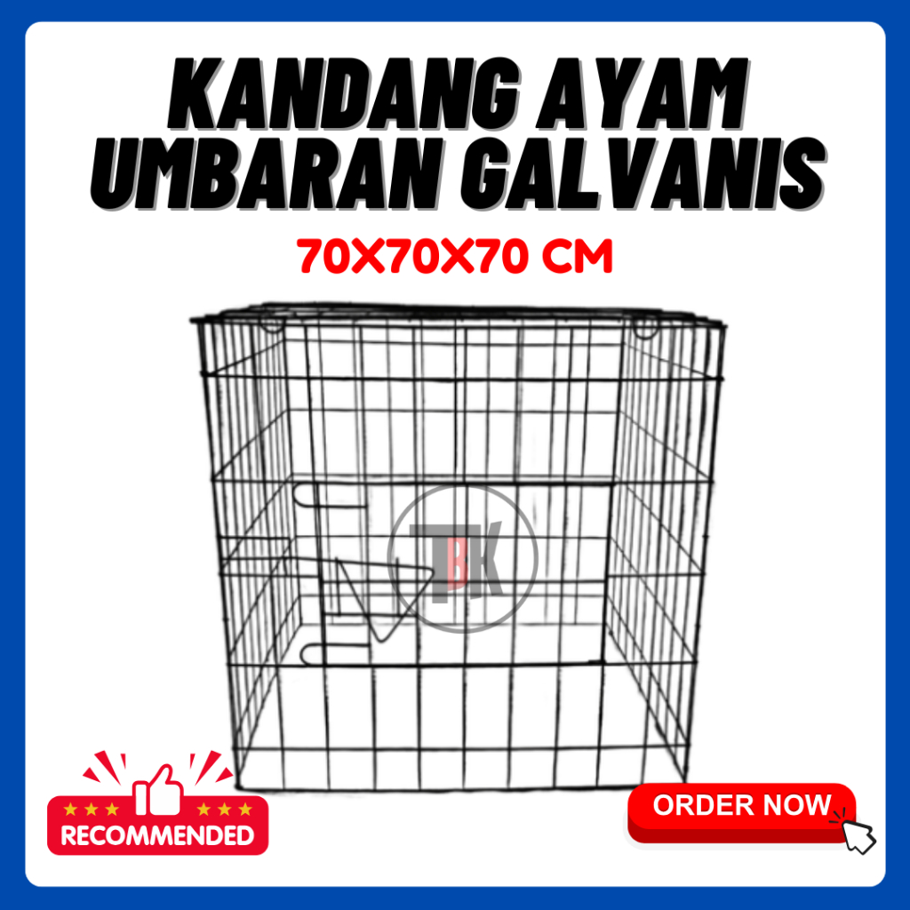 Kandang Ayam Umbaran 70x70x70 | Galvanis