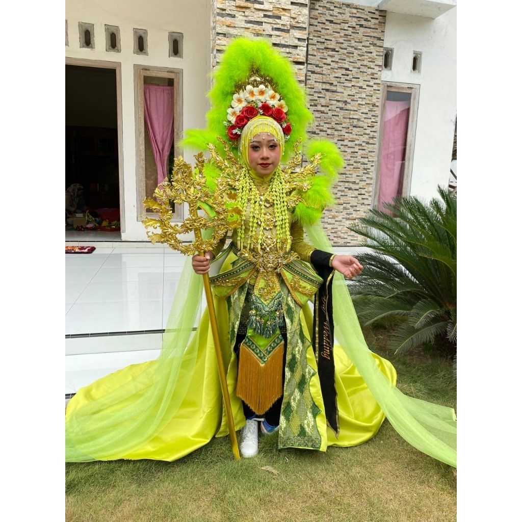 

maskot satu set hijau stabilo menyala