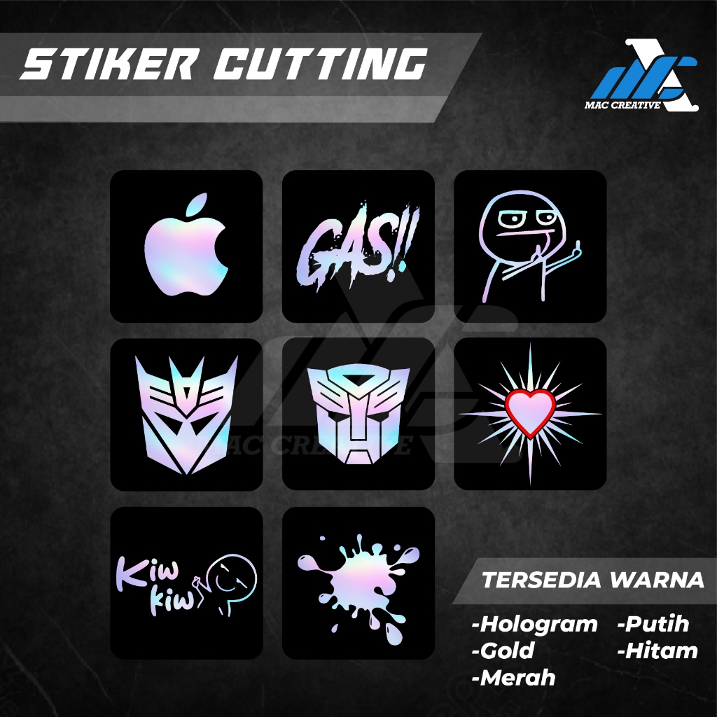 

Stiker Cutting logo Apple Transformer Gas! Hati Bersinar PSHT - Cutting Stiker Hologram Viral Part 2