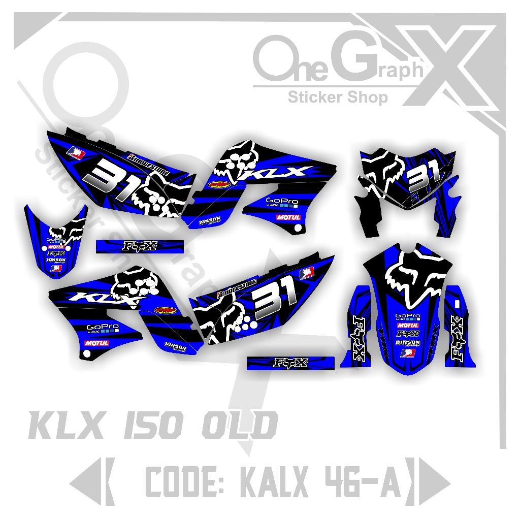 Decal Sticker Motor Trail KLX 150 Lama –  Striping Variasi Terbaru KALX 46 FOX