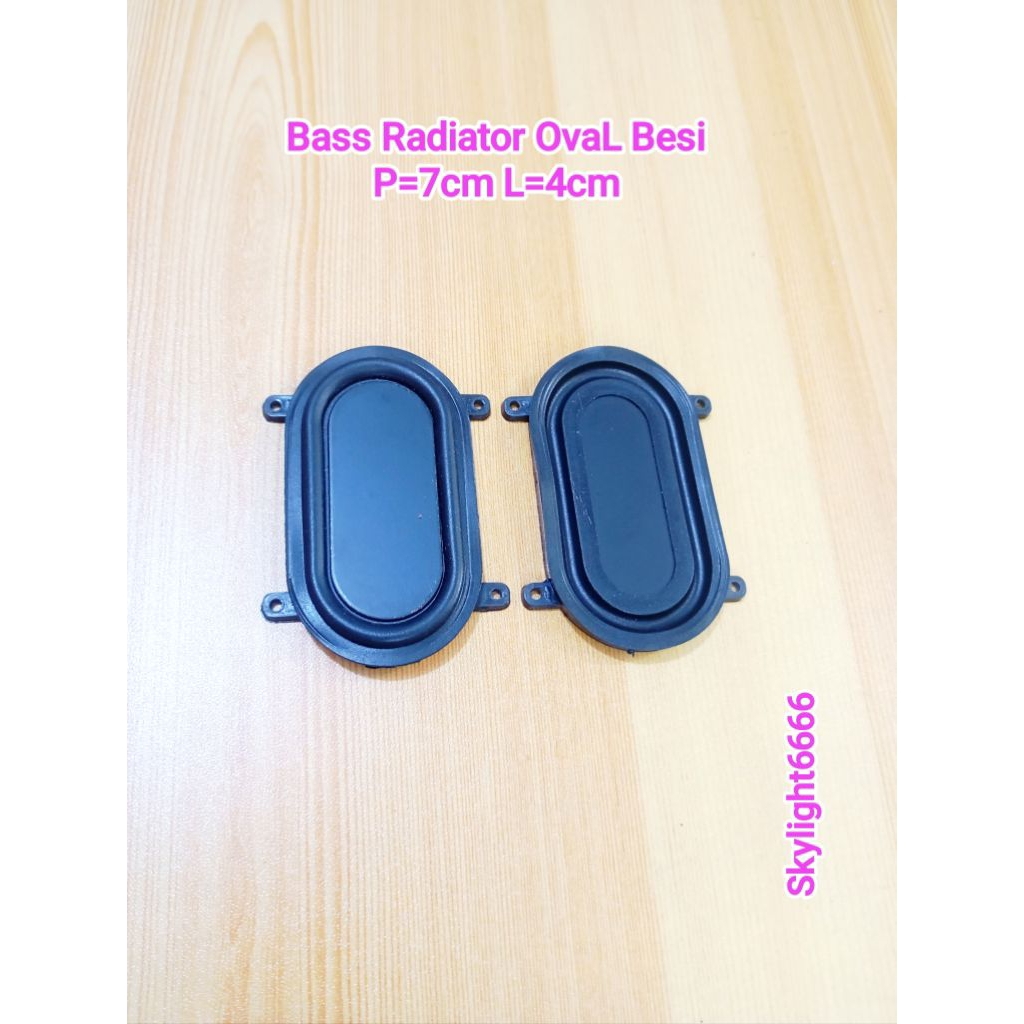 Bass Radiator OvaL Besi Hitam P7cm L4cm Copotan