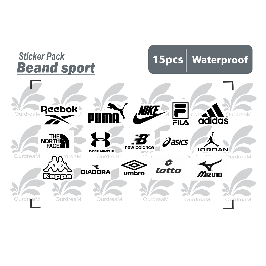 

stiker brand sport - isi 15 pcs sticker pack tumbler helm waterproof medium size