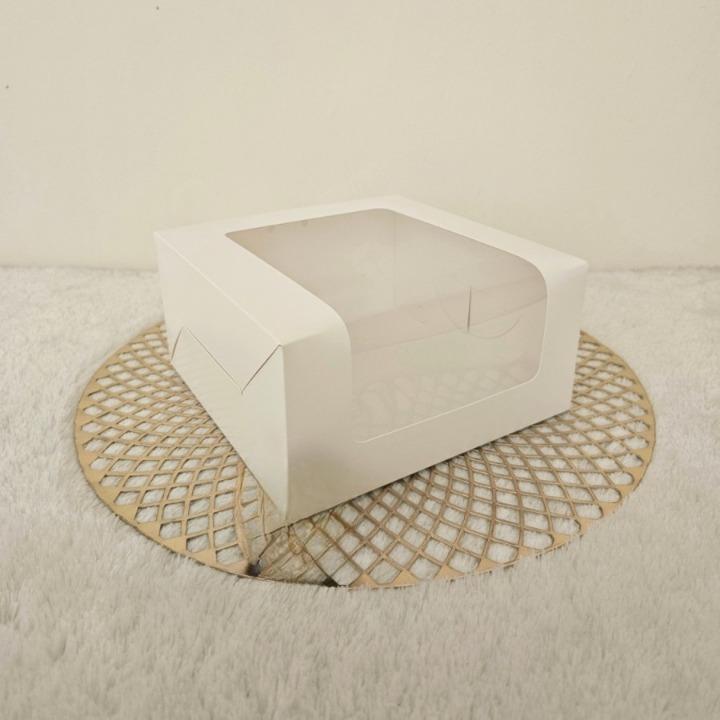 

(10 Pcs)Dus Kue Chiffon 20x20x10cm Box Mika Cupcake Kotak Hampers Putih Polos