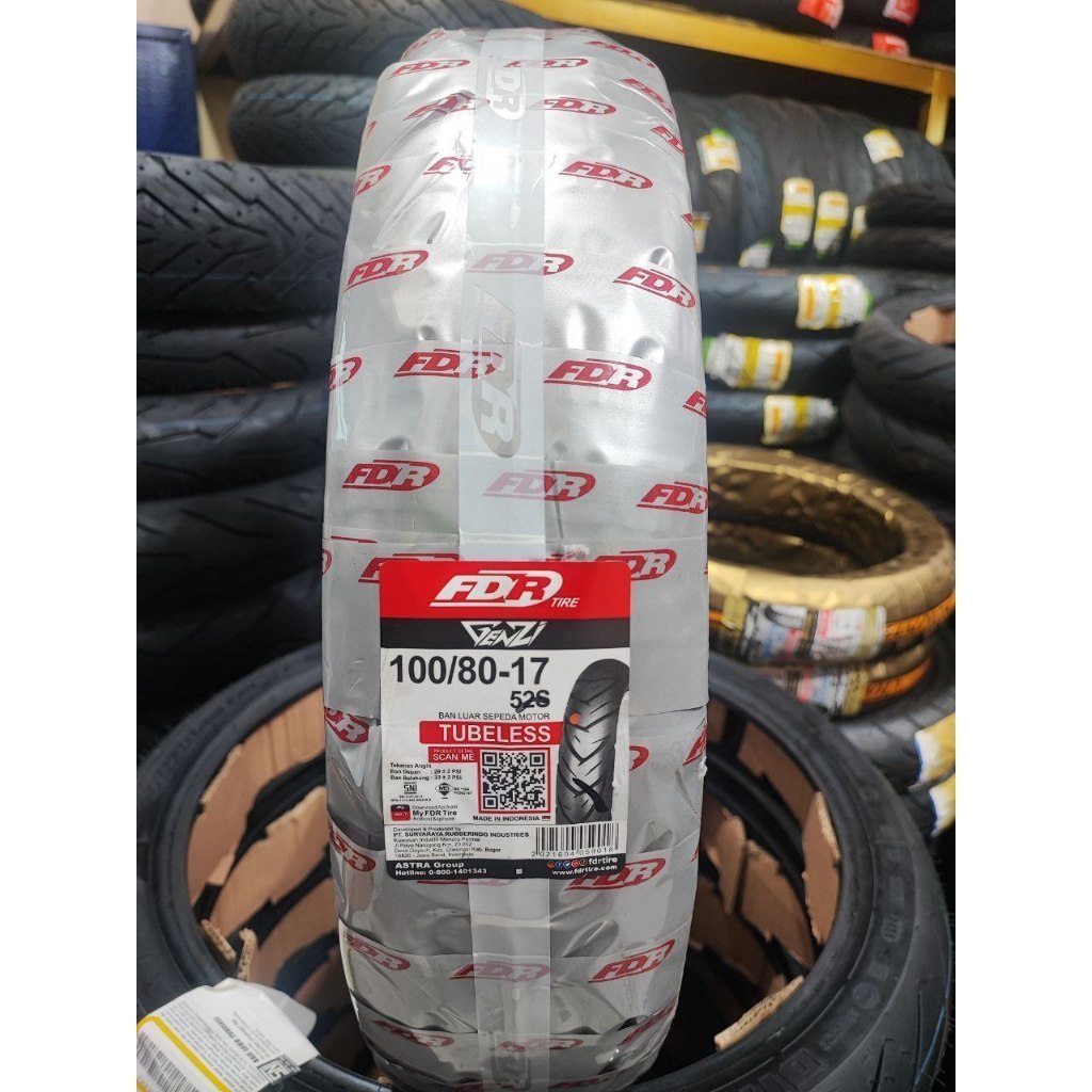 BAN FDR 100/80-17 GENZI TUBELESS Ban Motor CB150R, CBR,  YZF R15, VIXON, SATRIA FU, GSX 150, BYSON A