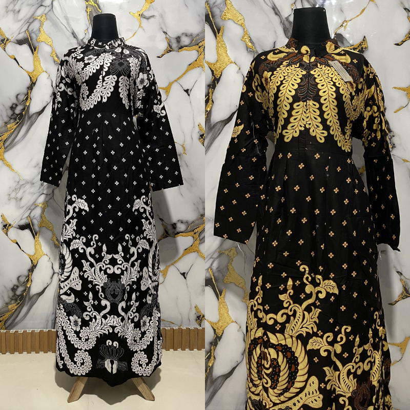 ADA JUMBO SET BATIK SARIMBIT 2518 GAMIS BATIK KLOK COUPLE PASANGAN TERBARU | GAMIS PASANGAN KONDANGA