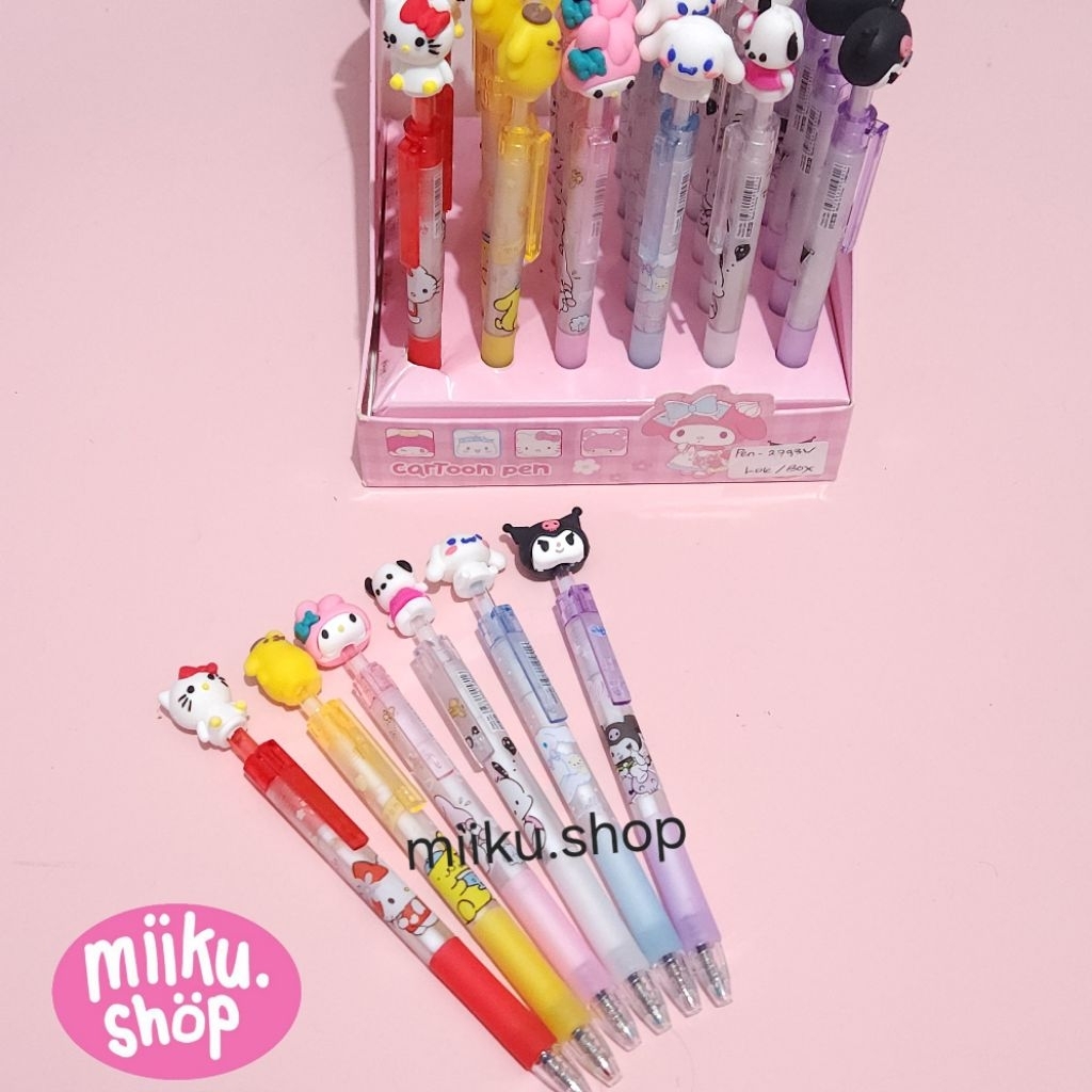 

PULPEN GEL MEKANIK KARAKTER CINNAMOROLL / MELODY / HELLOKITTY / KUROMI / POMPOMPURIN / POCHACCO