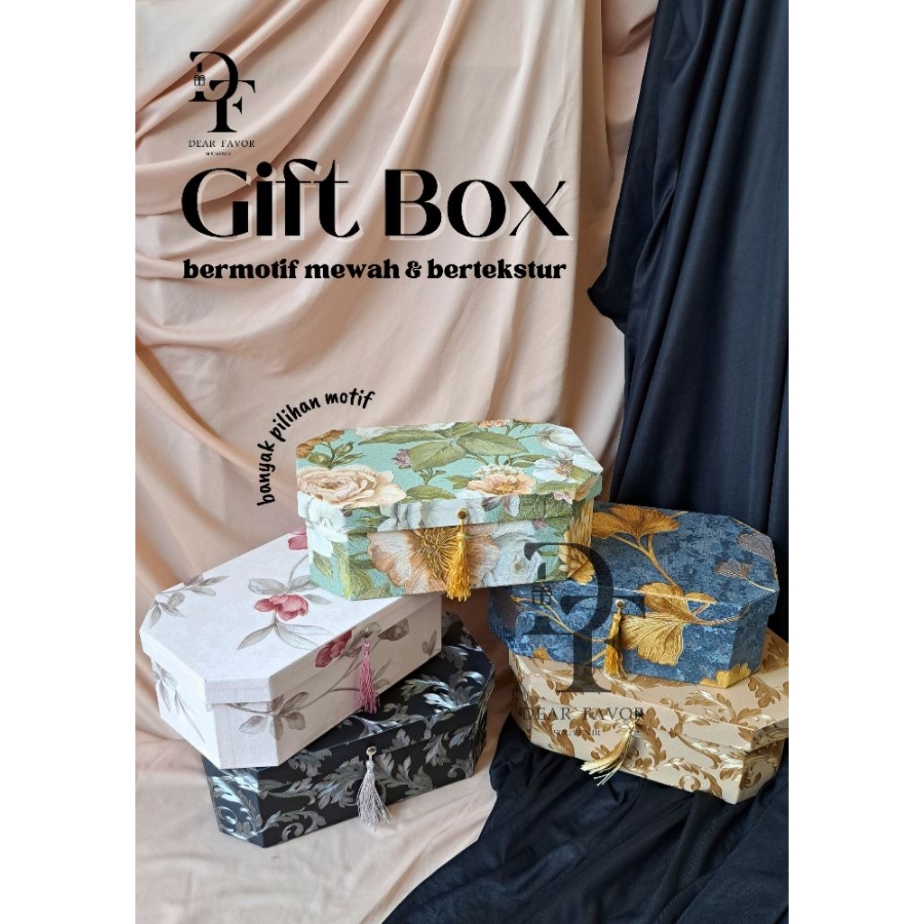 

gift box motif kotak kado hardbox mewah elegan box hampers ulang tahun