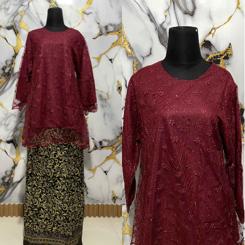 ADA JUMBO COUPLE KEBAYA TERBARU MODERN BROKAT KEMEJA BATIK AMELIA MURAH PASANGAN LAMAAN BAJU SARIMBI