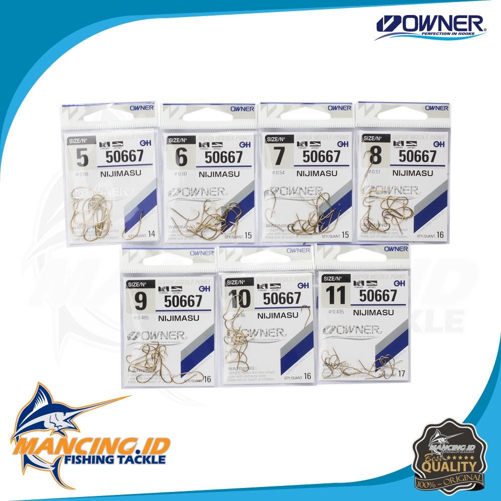 Owner NIJIMASU 50667 Pancing Mata Kail Kuat Tanpa Lubang Made in Japan