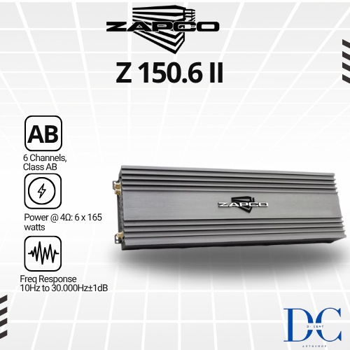 Zapco Z-150.6 II - 6 Channel - Class AB Power Amplifier - Audio Mobil - 100% Original