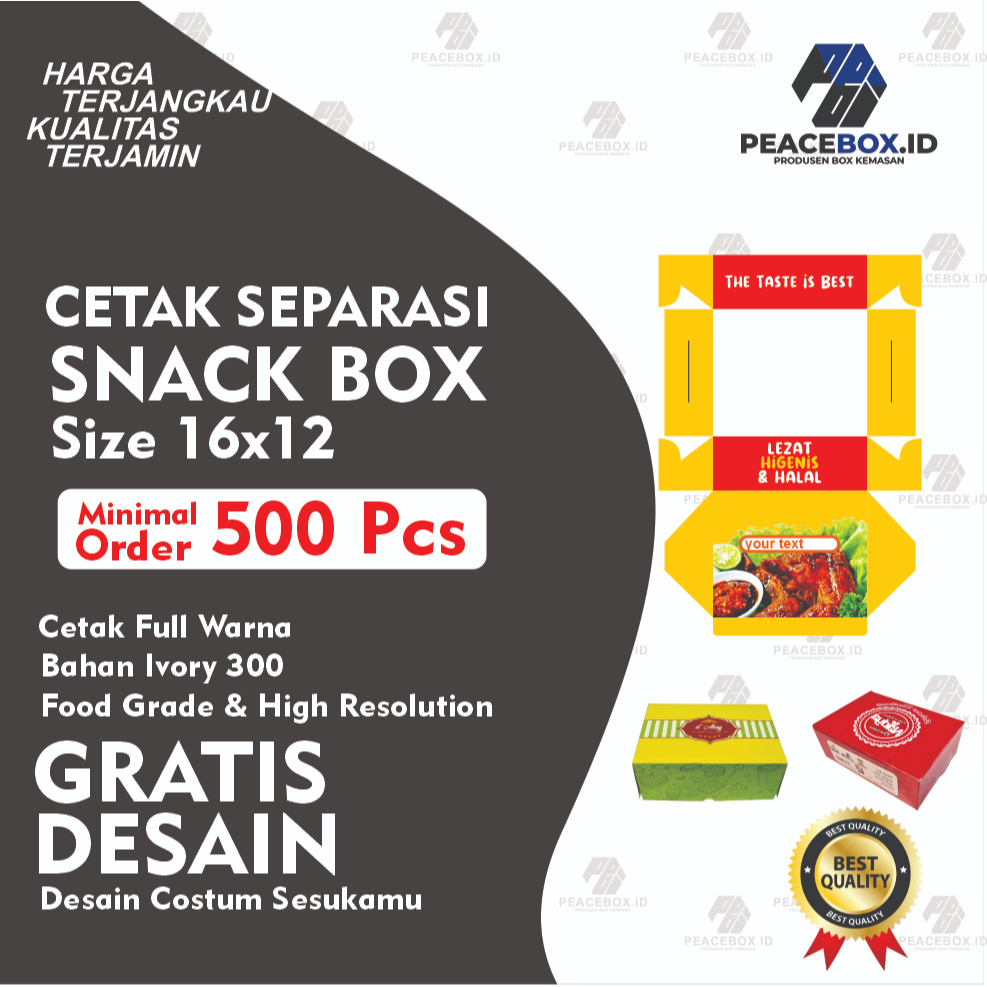 

Snack Box Custom size 16X12 Bahan Ivory 300gr
