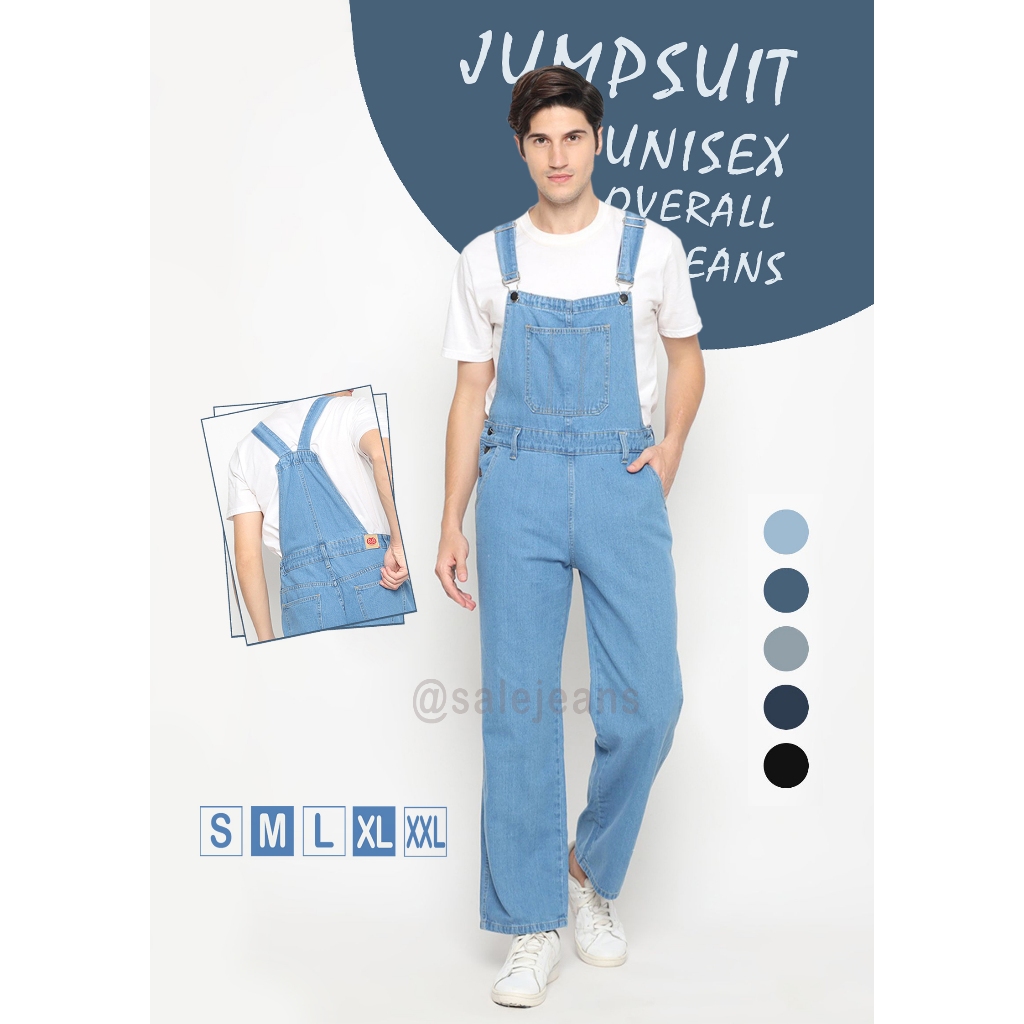 PROMO COD  New Jumpsuit Unisx Overall Jeans Pria
