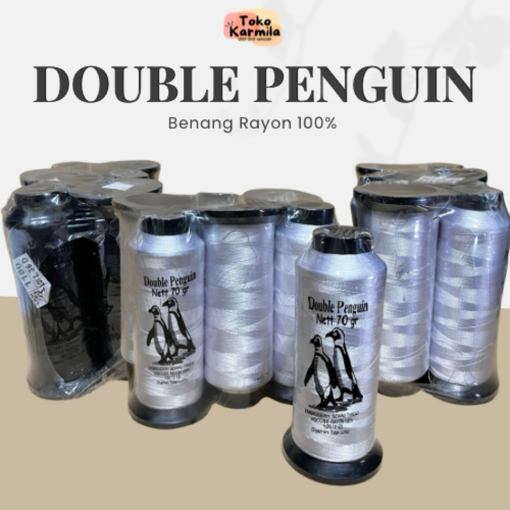 Benang Bordir (HITAM/PUTIH) - Double Penguin Rayon 100%