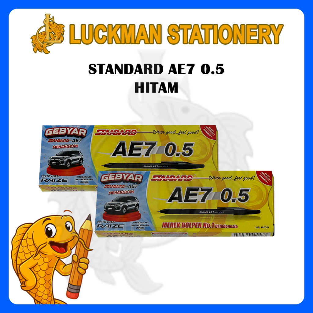 

LUCKMAN STATIONERY - BALLPOINT/PULPEN STANDARD AE7 0,5 WARNA HITAM