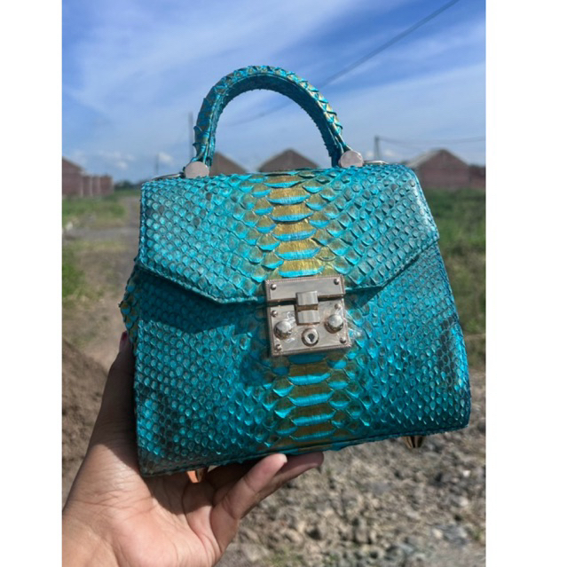 tas wanita kulit ular parka wanita