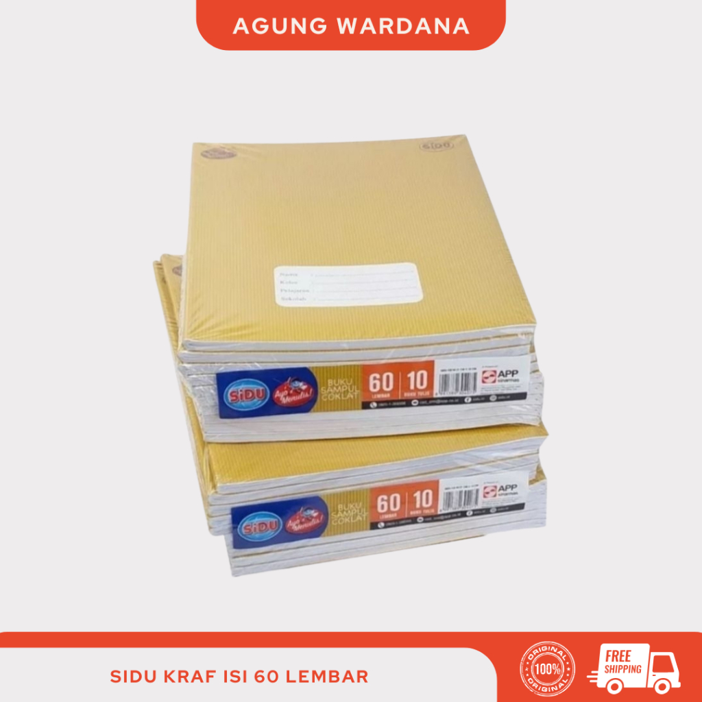

SIDU KRAF BUKU TULIS SAMPUL COKLAT 60 LEMBAR 1 PACK 10 PCS