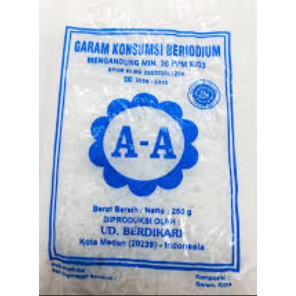 

garam AA 250 gram / bks