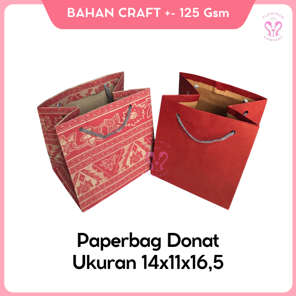 

PAPERBAG DONAT POLOS & MOTIF UK P14 X L11,5 X T16,5 / TAS SOVENIR / PAPERBAG KADO / PAPERBAG MURAH / TAS DONAT