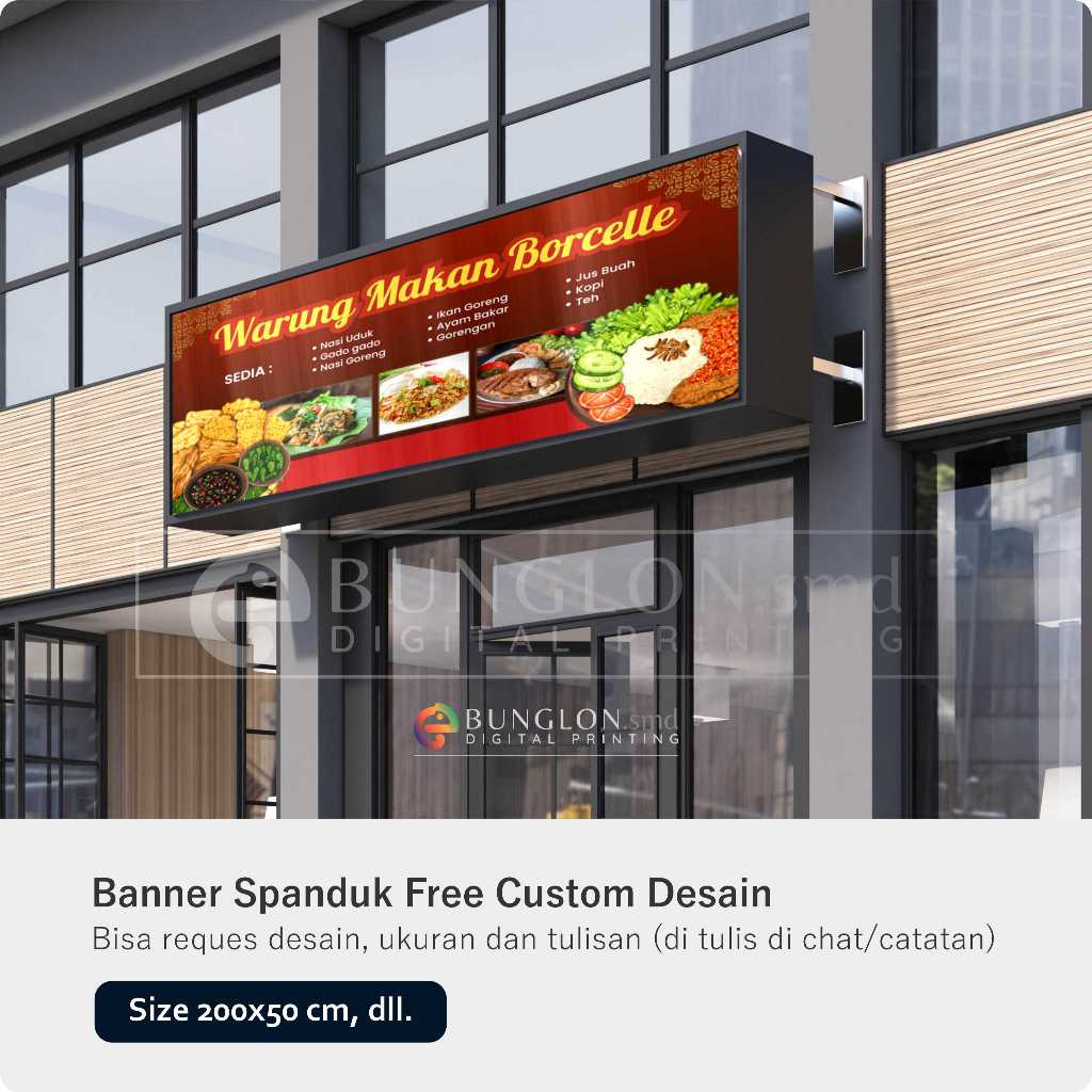 Spanduk Warung Makan Free Custom Desain