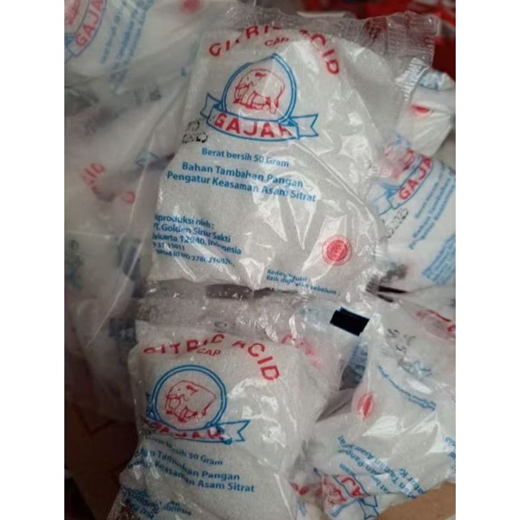 

Citrun Cap Gajah (Asam Sitrat) 50 g – 1 Sachet