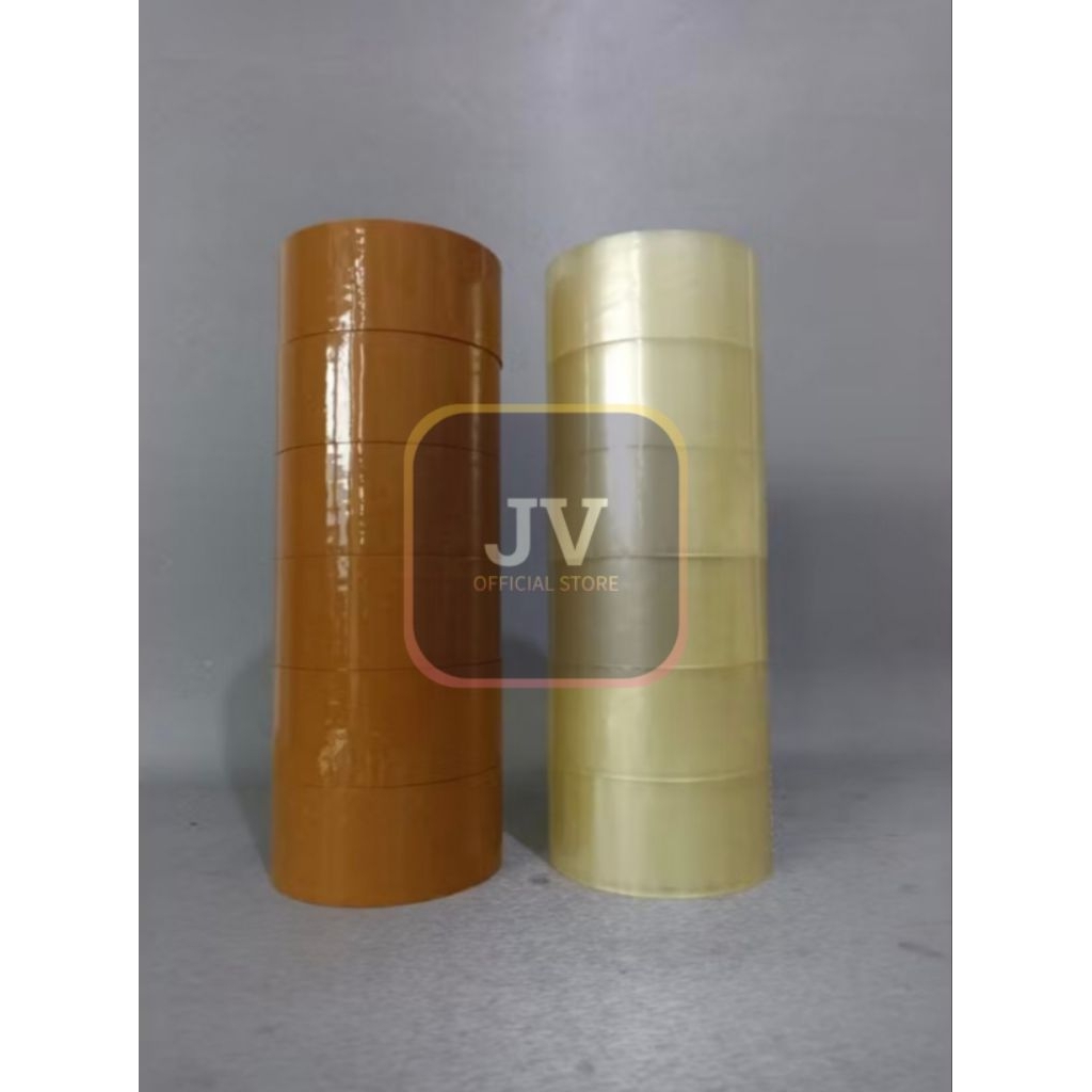 

Lakban Bening Coklat 45mm 100 yard, Isolasi Bening dan Cokelat untuk Packing