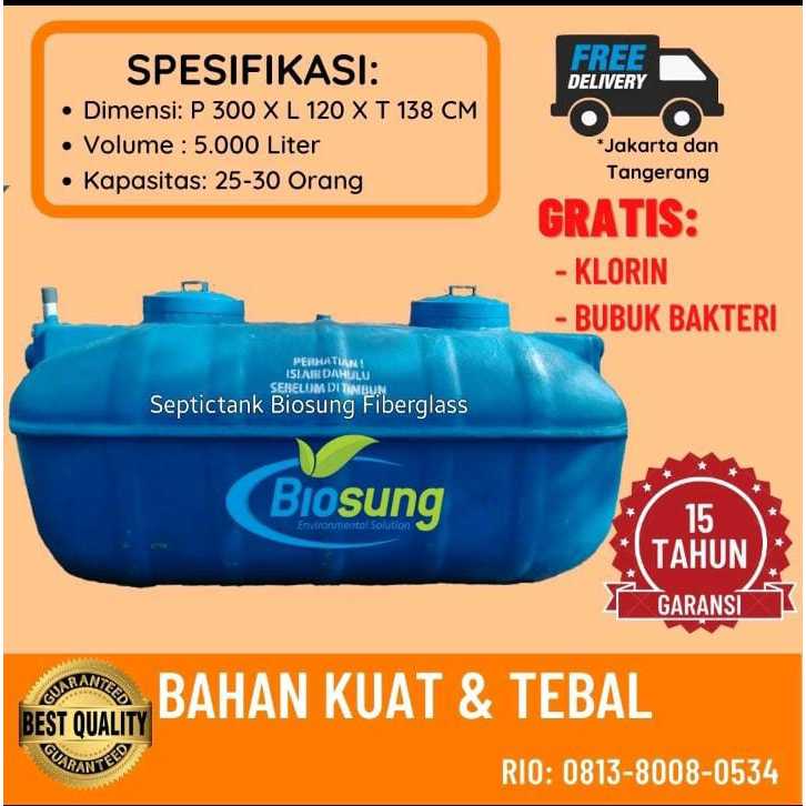 Septictank Biosung 5000 Liter - Biotech - Biofil - Biofilter - Biotank RC 05 - Bioseptictank - Fiber