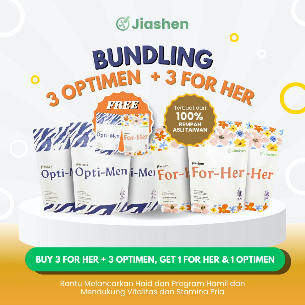 

[Spesial Budling] 3 Jiashen Opti-Men + 3 Jiashen For-Her Free 1 Jiashen Opti-Men + 1 Jiashen For-Her