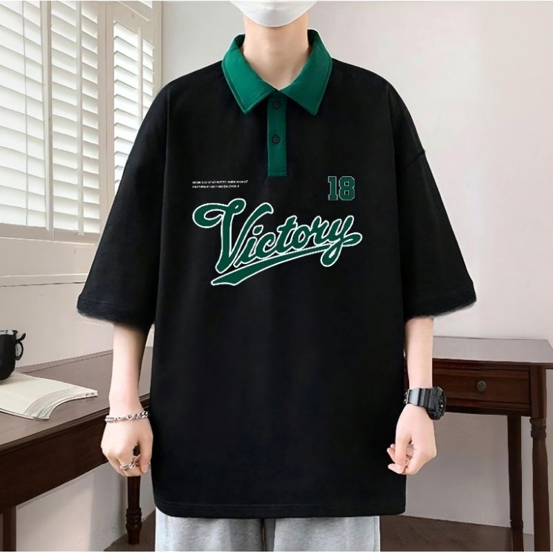 . Kaos Polo Kerah Big Size "VICTORY" Kaos Polo Premium 24s Bahan Adem 6XL 5XL 4XL 3XL Kaos Kerah Jum