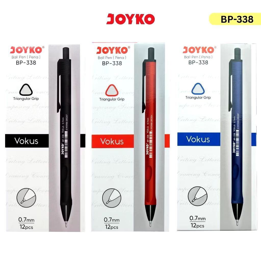 

Joyko BP-338 Vokus | Ball Pen 0.7mm | Ballpoint Retractable | Pena | Bolpoin